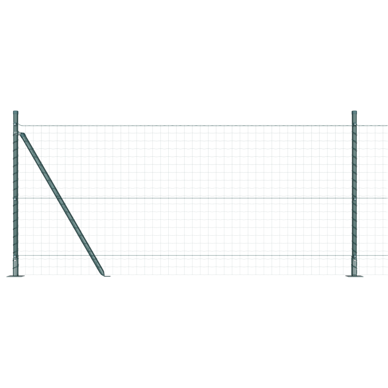 Zaunpfosten mit Bodenplatten 7 Stück Ø32mm 110cm verzinkter Stahl