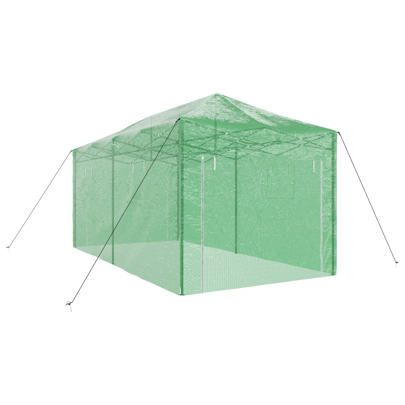 Gehege-Gewächshaus mit Pop-up-Rahmen Grün 580x290x315 cm Stahl