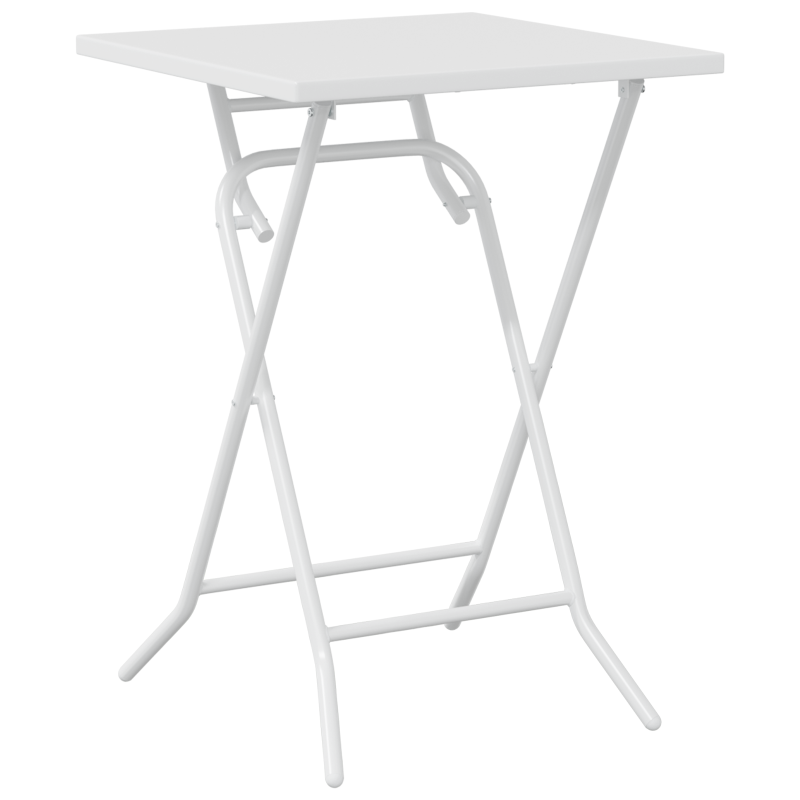 3-teiliges Faltbares Bistro Set Weiß Stahl