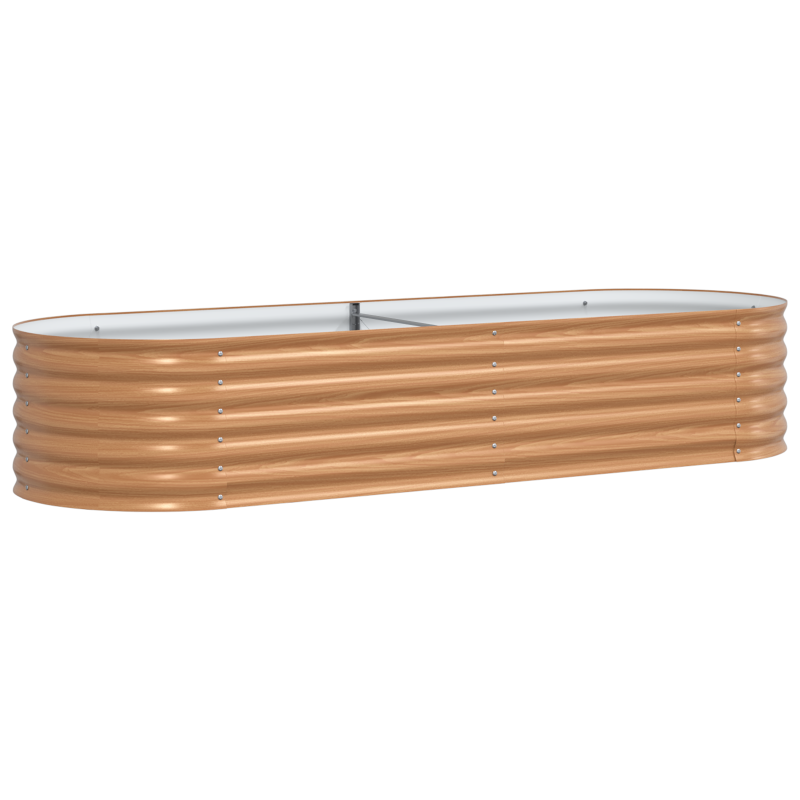 Hochbeet Braun mit Holzlook 240x80x44 cm Stahl