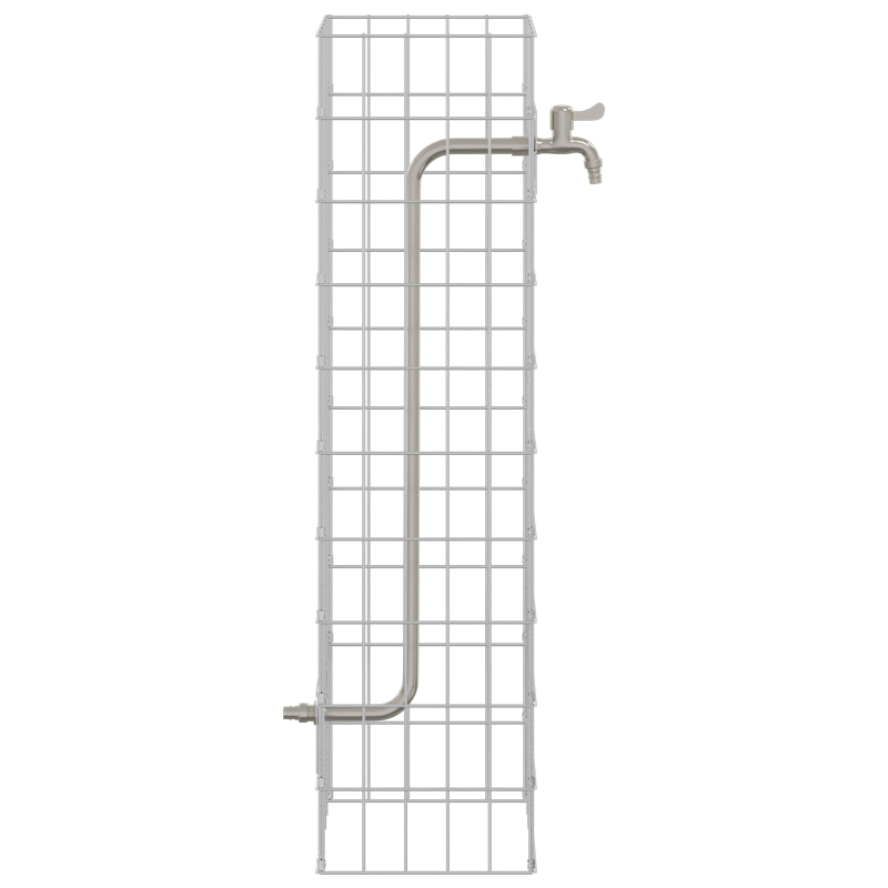 Gabionensäule mit Wasserhahn 100x25x25 cm 304 Edelstahl