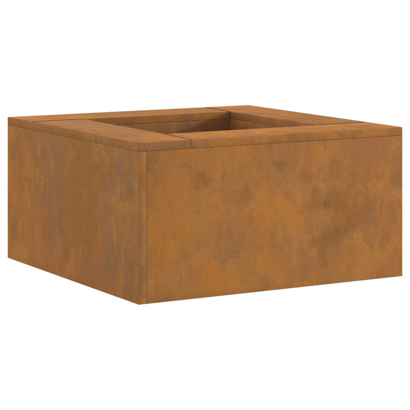 Feuerstelle Quadrat 60x60x30 cm Wetterstahl