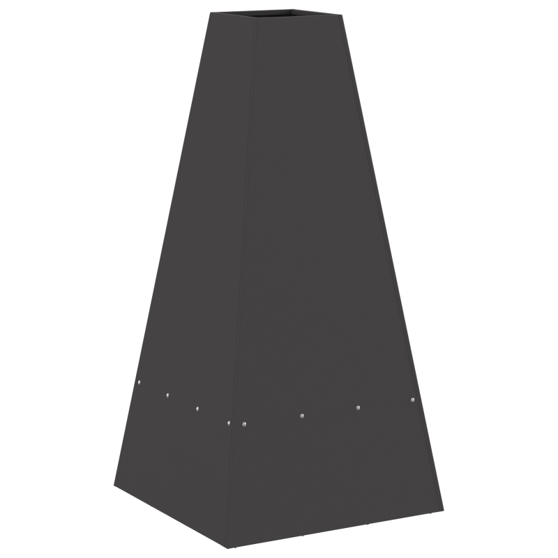Feuerstelle mit Holzlagerung Schwarz 50x50x100 cm Stahl