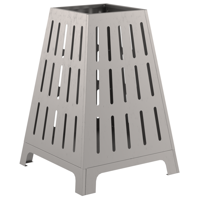 Feuerschale Quadrat 50x50x70 cm Wetterstahl