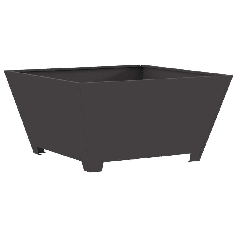 Feuerstelle Quadrat Schwarz 80x80x40 cm Stahl
