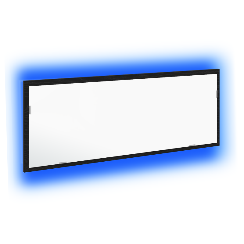 LED Badspiegel Schwarz Eiche 100x8,5x37 cm Ingenieurholz