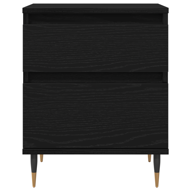 Nachttische 2 Stück Schwarzer Eiche 40x35x50 cm Holzwerkstoff