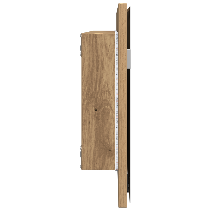 Badezimmer Spiegelschrank mit LED Licht Handwerks Eiche 80x37 cm
