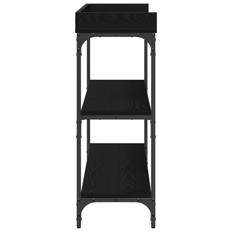 Konsolentisch Schwarz Eiche 100x30x80 cm Ingenieurholz und Stahl