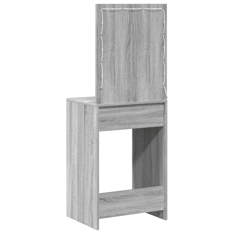 Schminktisch mit LED-Lichtern Grau Sonoma 50x41x135 cm