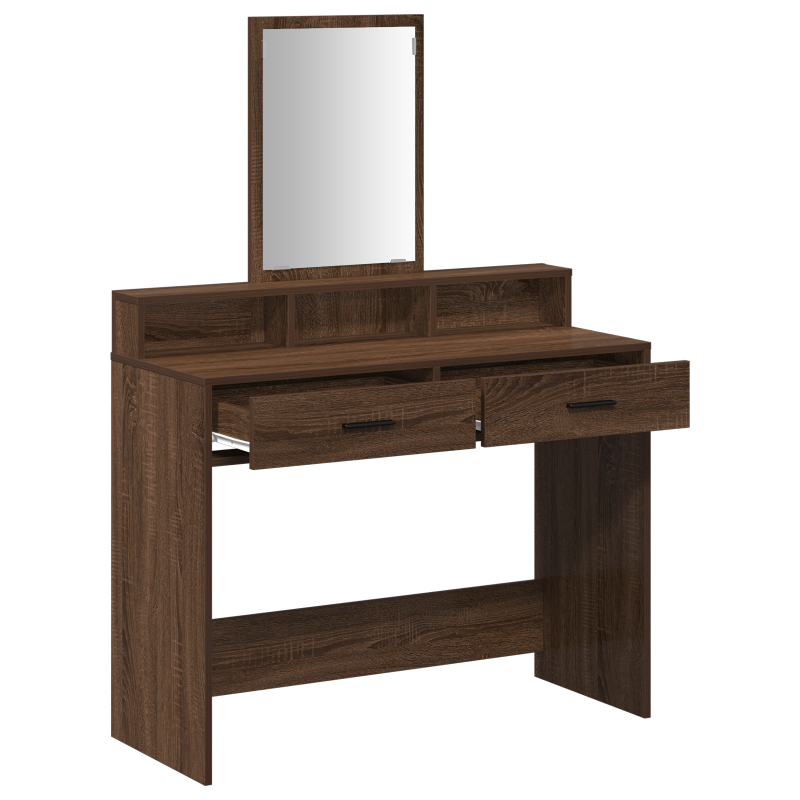 Schminktisch mit Schubladen Braun Eiche 100x41x140 cm