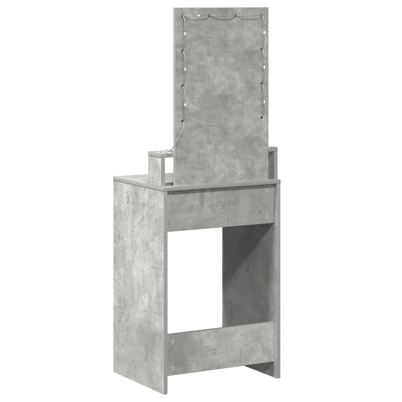 Schminktisch mit LED-Lichtern Beton-Grau 50x41x140 cm