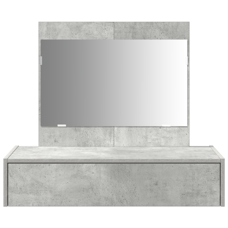 Wandhängender Schminktisch Beton Grau 83x40x70 cm