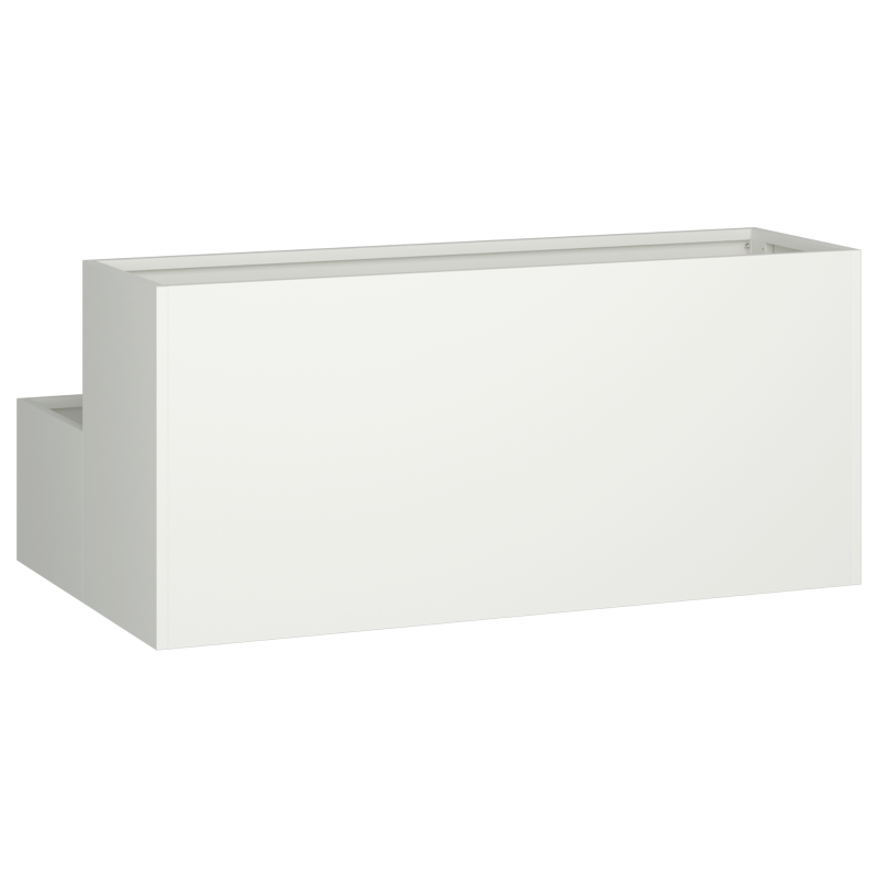 Gartenpflanzer 2-Tier 100x60x45 cm Weiß Stahl