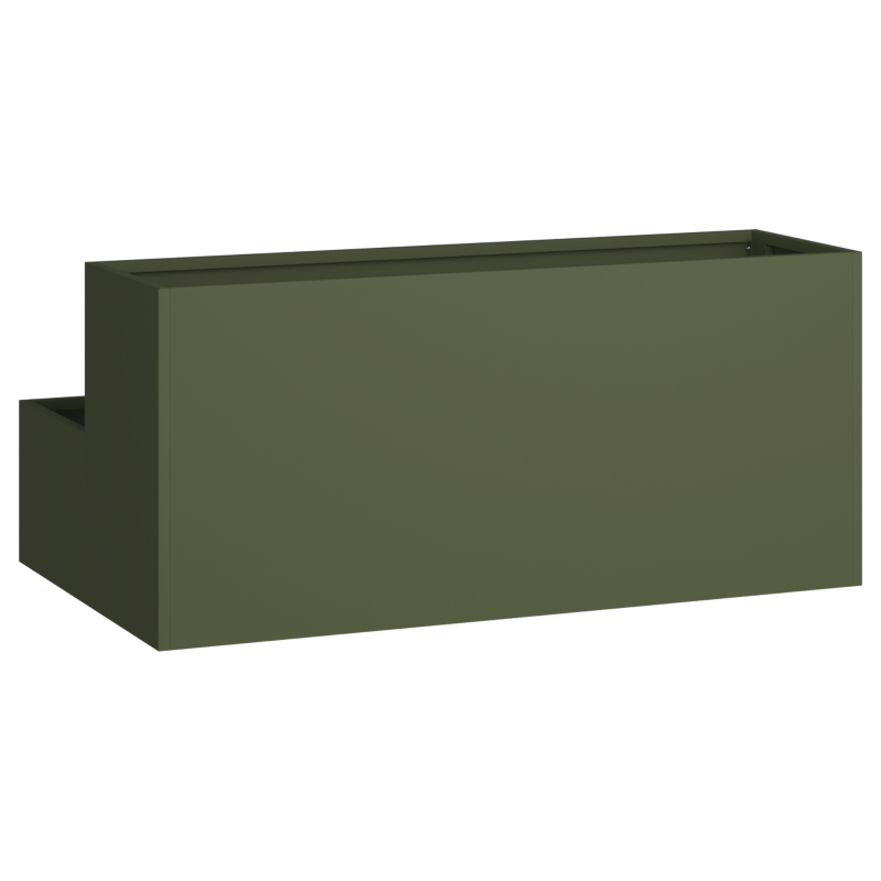 Gartenpflanzer 2-Tier 100x60x45 cm Olivgrün Stahl