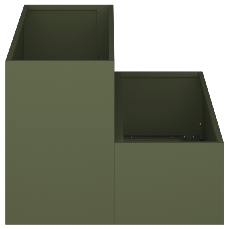 Gartenpflanzer 2-Tier 100x60x45 cm Olivgrün Stahl
