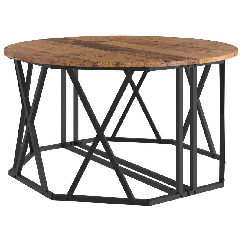 Couchtisch aus altem Holz 80x80x42 cm aus Holzwerkstoff