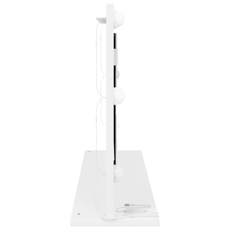 Kosmetikspiegel mit LED-Lichtern Weiß 80x45x18 cm