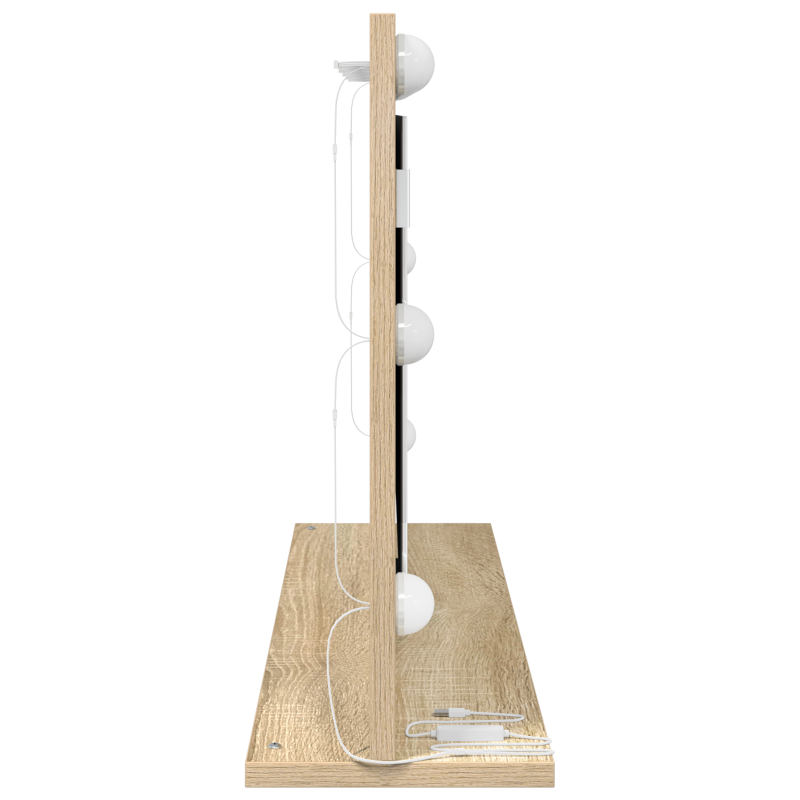 Kosmetikspiegel Sonoma Eiche Holzwerkstoff, Glas 80 x 45 x 18 cm