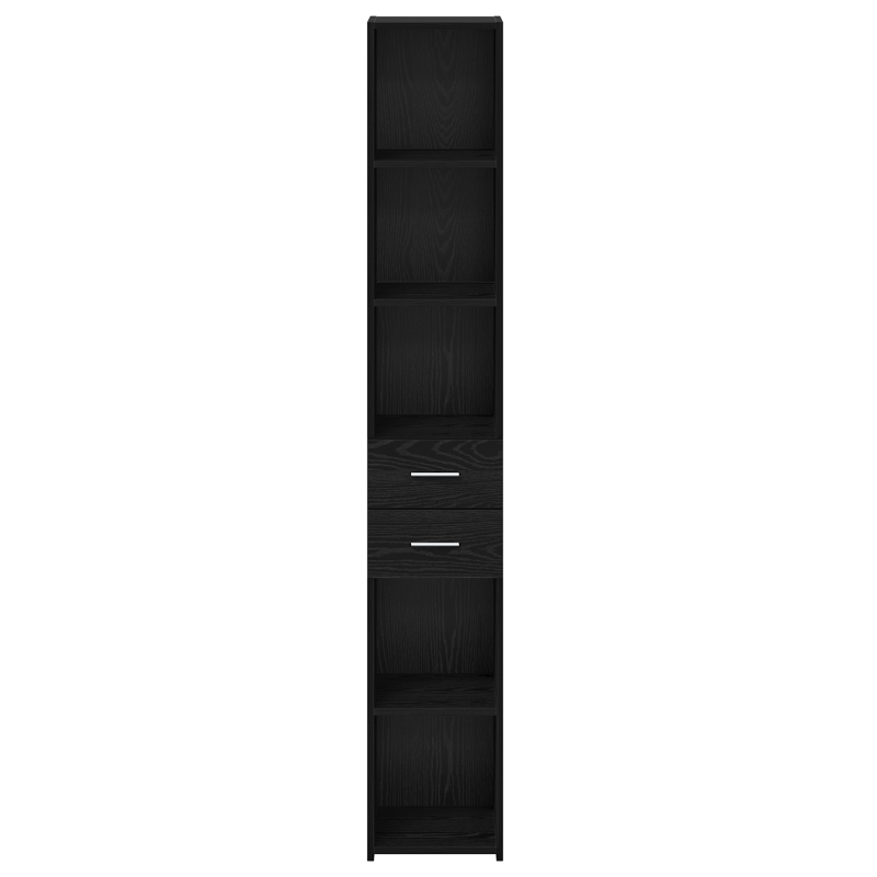 Highboard Schwarz Eiche 30x42,5x185 cm Holzwerkstoff