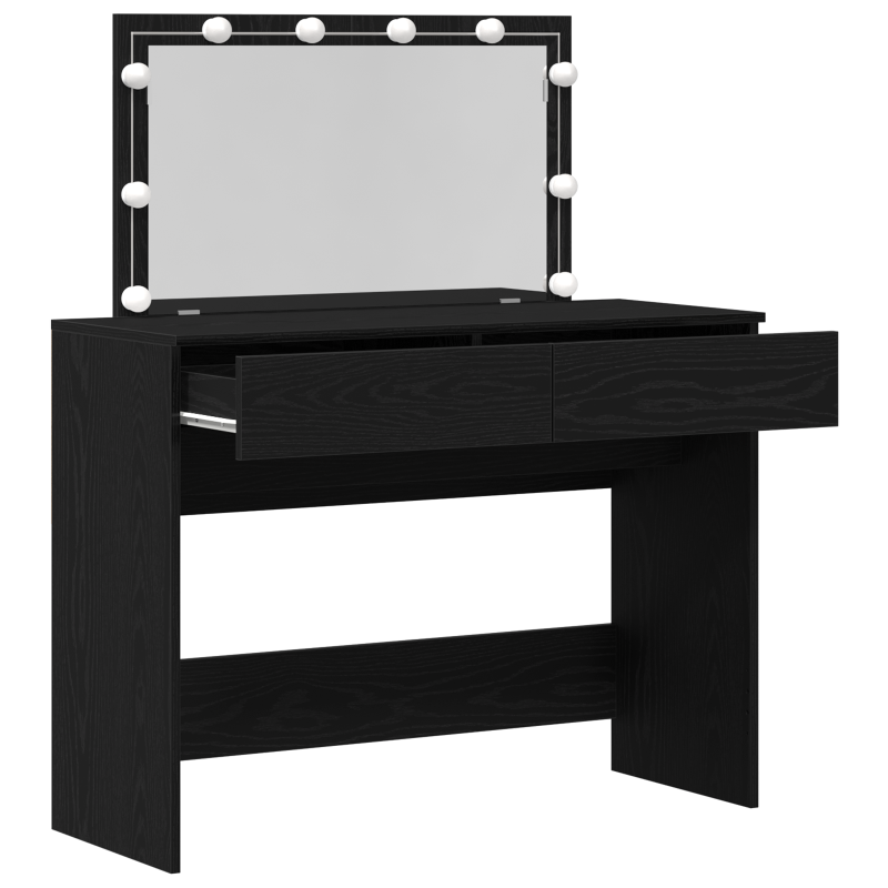 Schminktisch mit LED Schwarze Eiche 100x40x120 cm