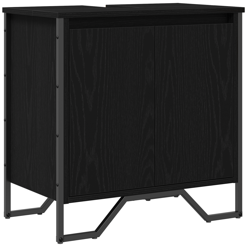 Waschbecken-Schrank Schwarze Eiche 60x35x60 cm Furniertes Holz