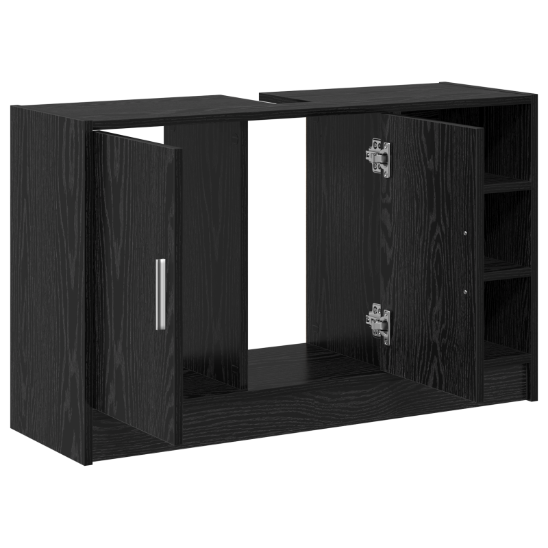 Spülenschrank Schwarz Eiche 90x29x55 cm Holzwerkstoff