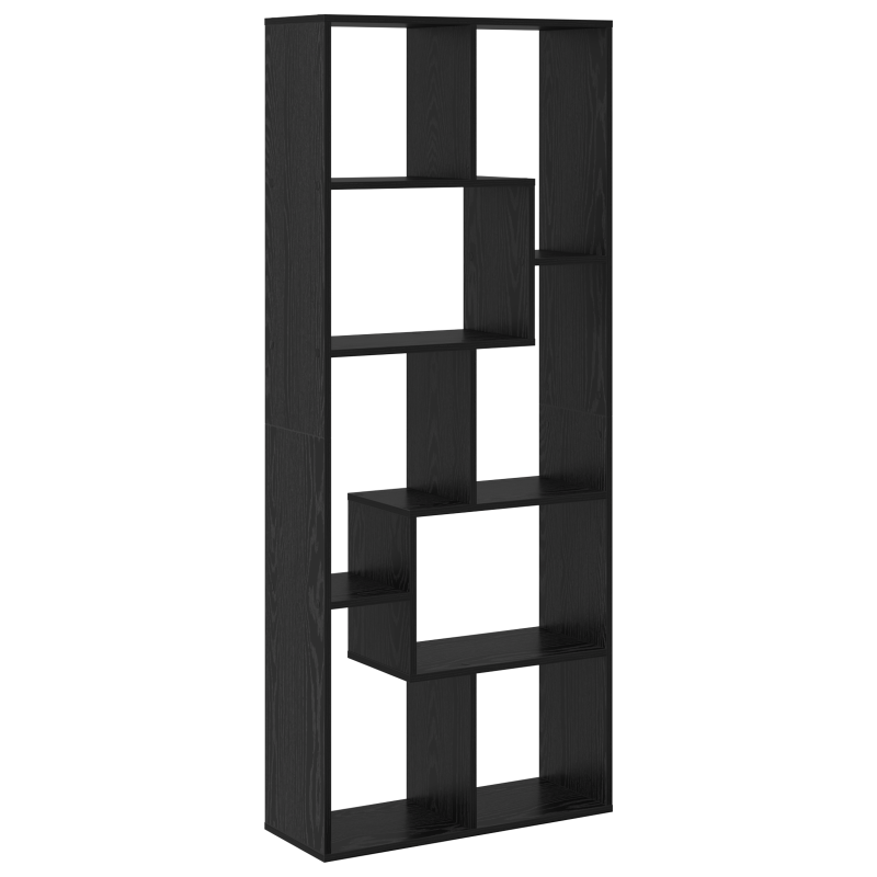 Raumteiler Bücherregal Schwarz Eiche 67x25x161.5 cm Holzwerkstoff