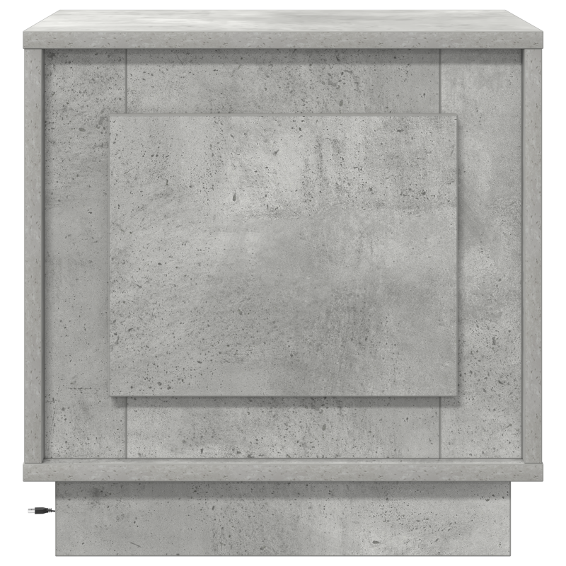 Nachttische mit LED-Lichtern 2 Stück Beton Grau 44x34,5x45 cm