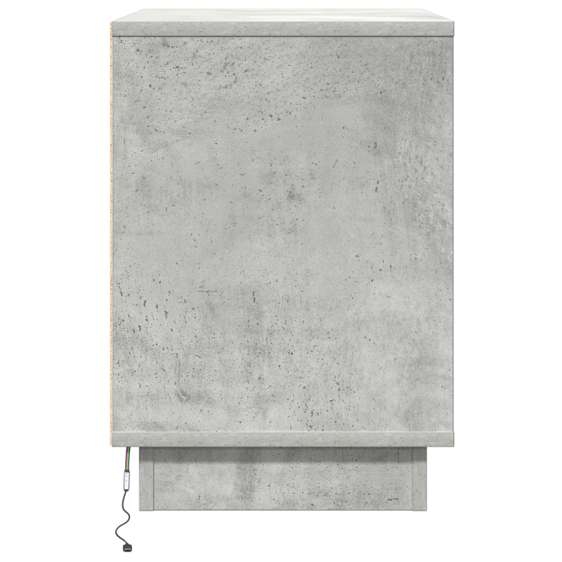 Nachttische mit LED 2 Stück Beton Grau 50x34,5x50 cm