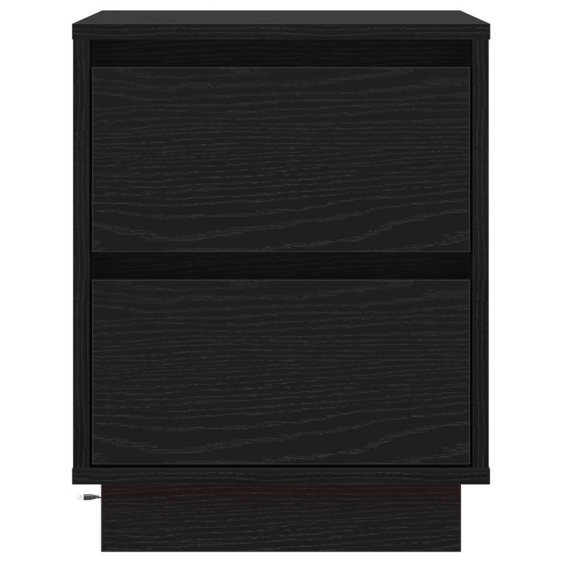 Nachttisch mit LED Lichtern Schwarz 39x34,5x50 cm