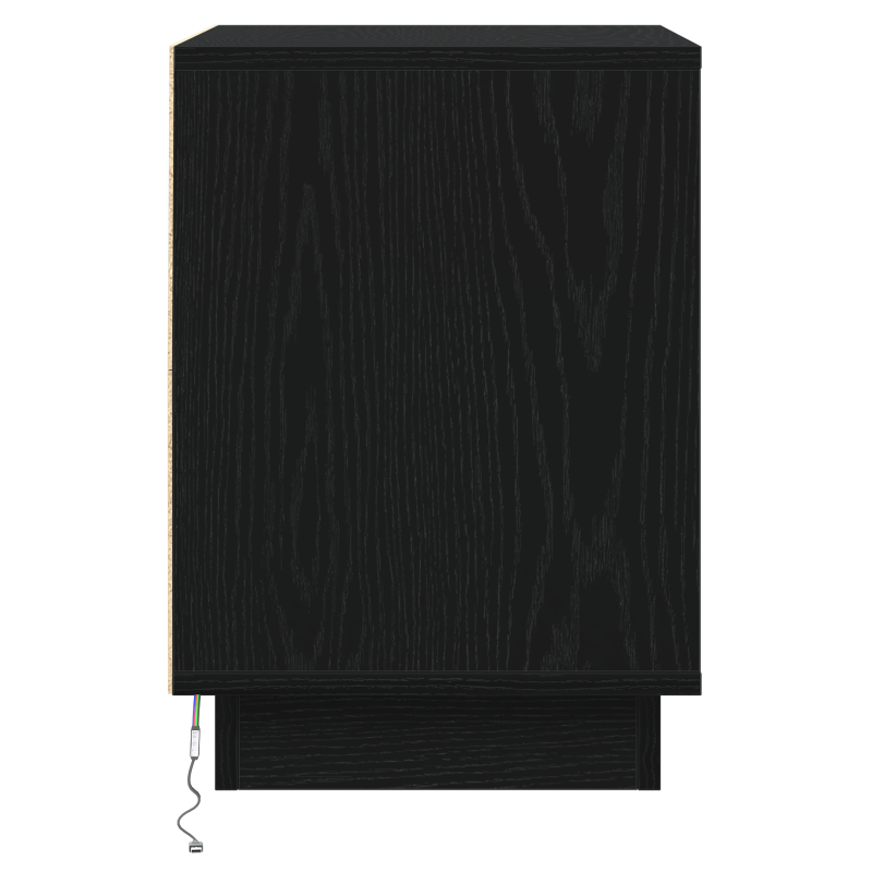 Nachttisch mit LED Lichtern Schwarz 39x34,5x50 cm