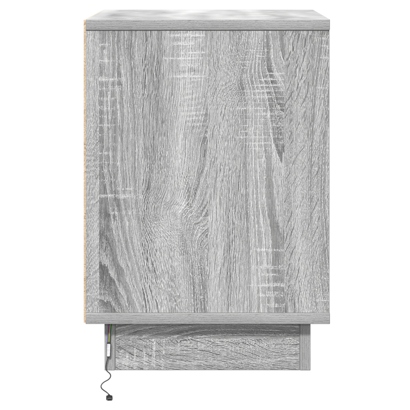 Nachttische mit LED Lichtern 2 Stk Grau Sonoma 39x34.5x50 cm