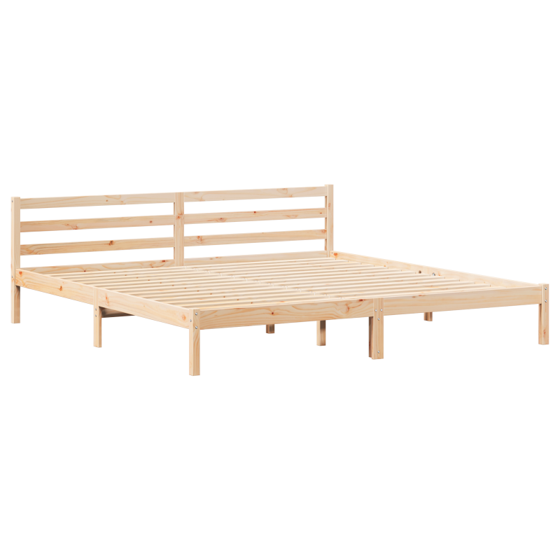 Bettgestell mit Kopfteil 200x220 cm Massivholz Kiefer