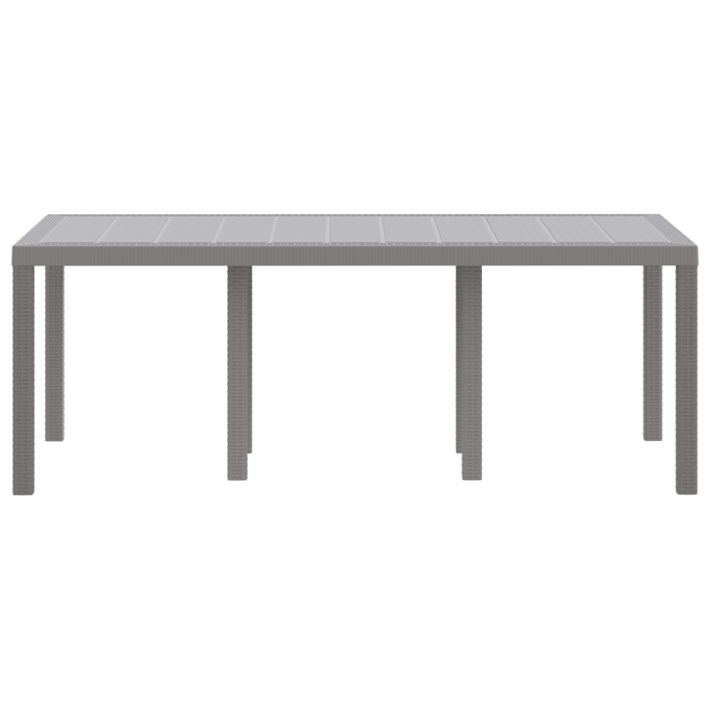Gartentisch Hellgrau 200x100x73 cm Poly Rattan