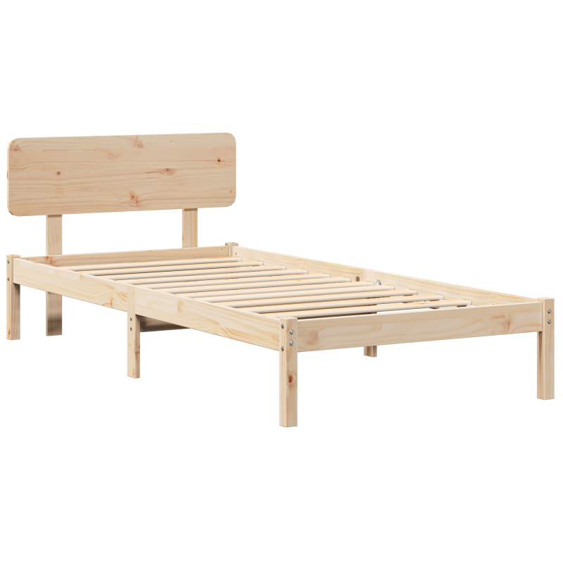 Bettgestell mit Kopfteil 90x190 cm Massivholz Kiefer