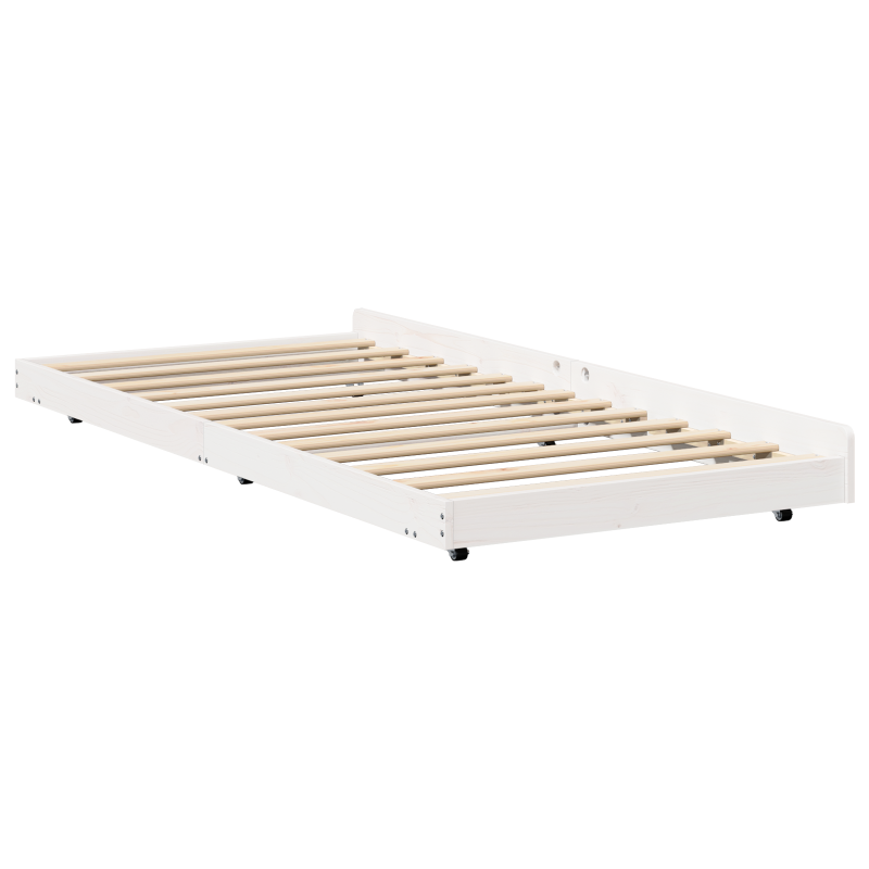 Schiebetür mit Beschläge Set Weiß 78x202 cm Massivholzkiefer