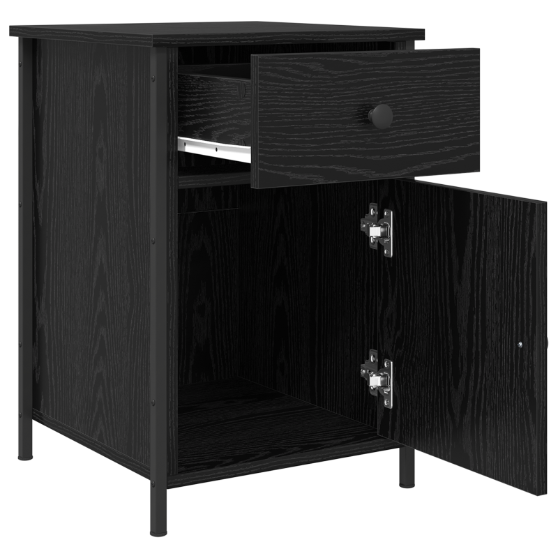 Nachttisch Schwarz Eiche 40x42x60 cm Holzwerkstoff