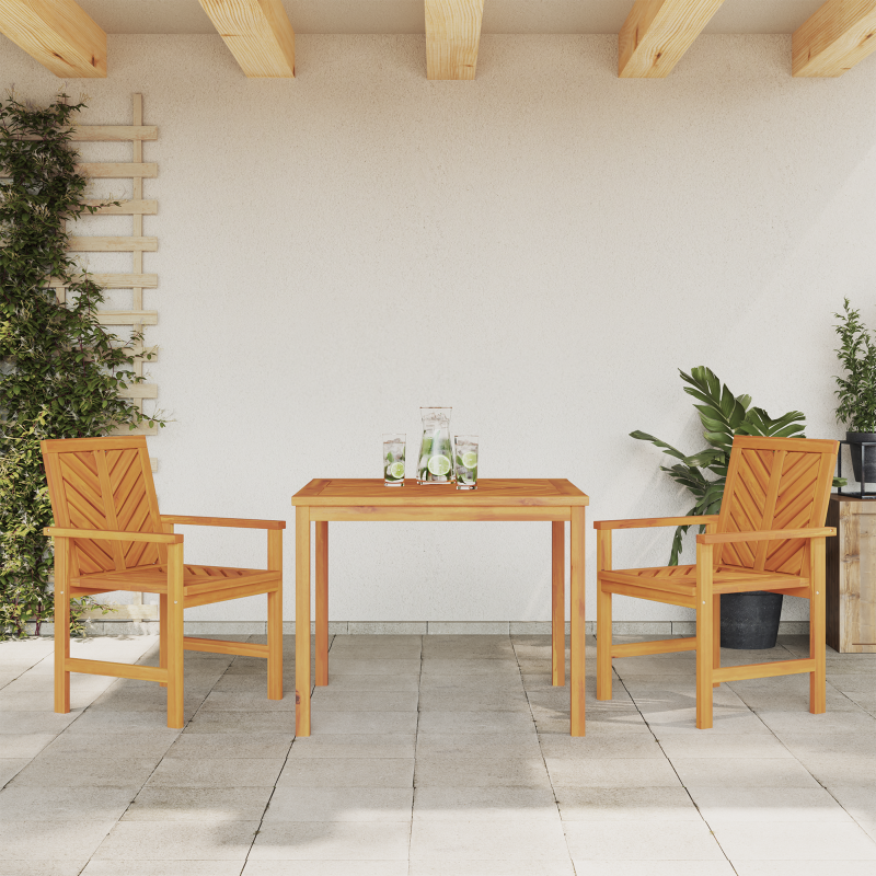 3-teiliges Garten Essset Massivholz Akazie