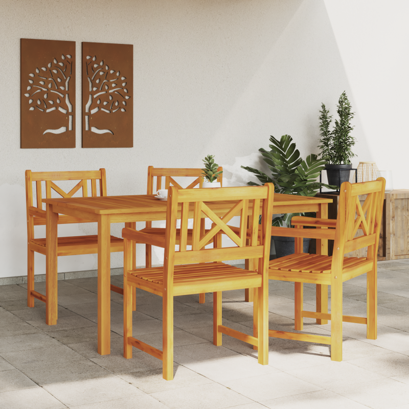 Gartenstühle 4 Stück 56x55.5x90 cm Massivholz Akazie