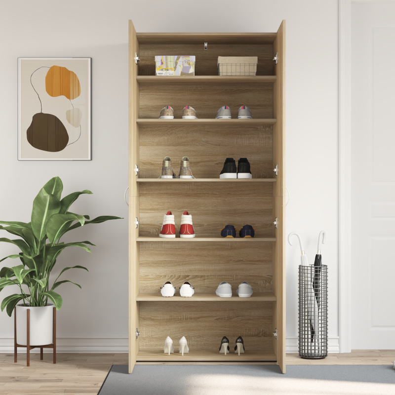 Schuhschrank Sonoma Eiche 80x35,5x180 cm Holzwerkstoff