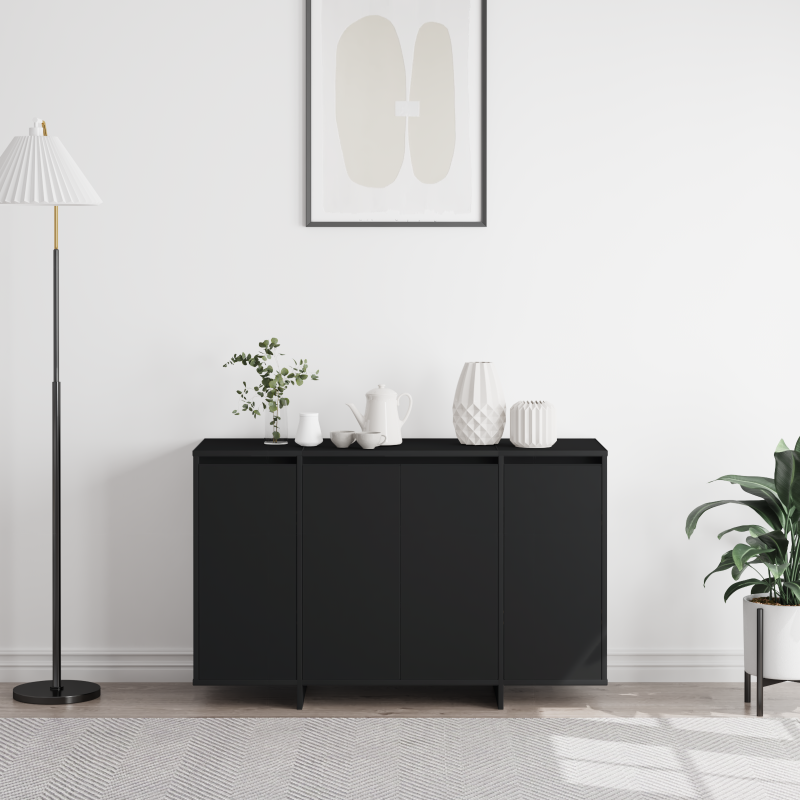 Schwarzes Sideboard Schwarz Hochwertiger Holzwerkstoff
