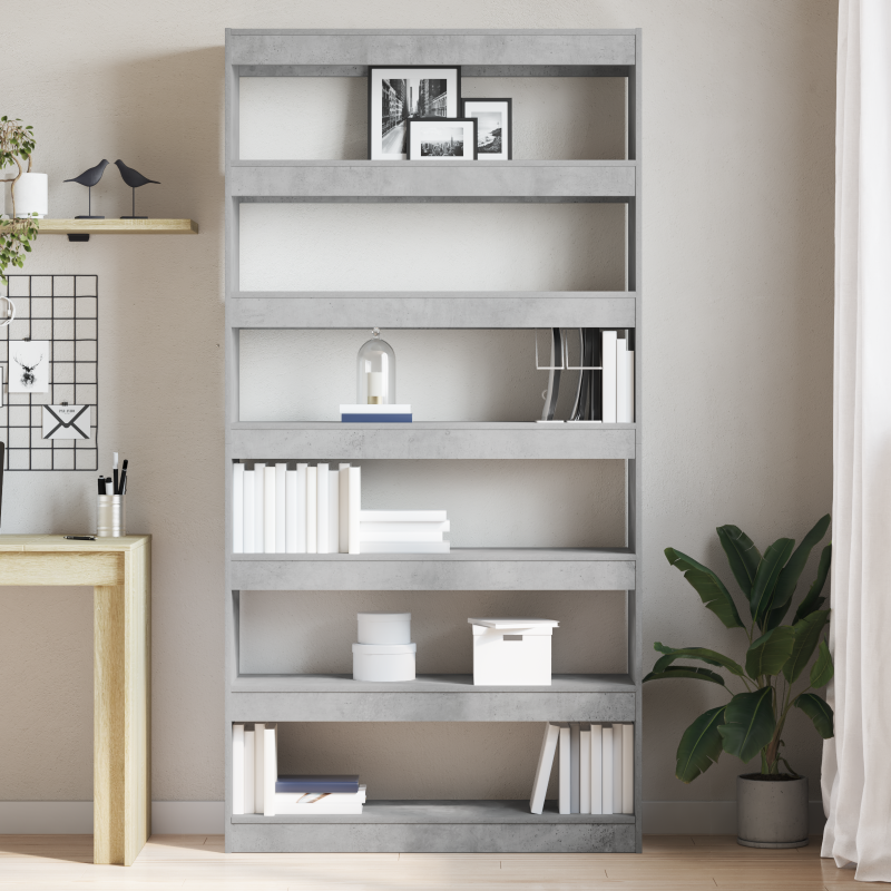 Bücherregal Grau Holzwerkstoff 100 x 30 x 198 cm Rechteckig