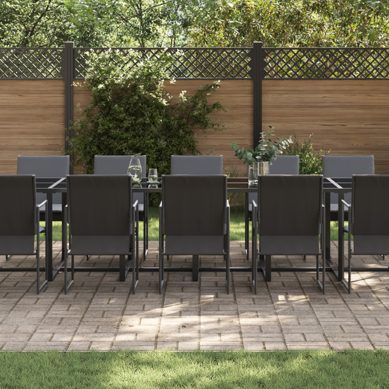 18-teiliges Garten-Dining-Set mit Kissen aus Stahl und Textilene
