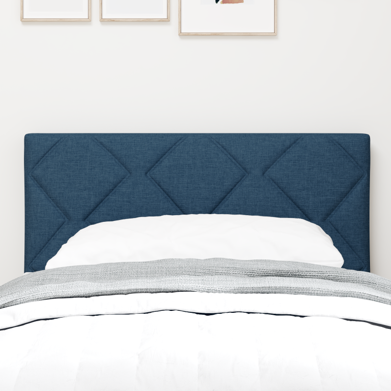 LED Kopfteil Diamantblöcke Design Blau 80 cm Stoff