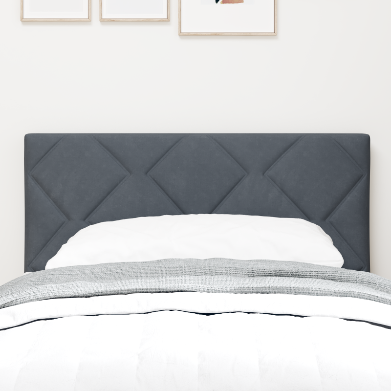 LED Kopfteil Diamantblöcke Design Dunkelgrau 80 cm Samt