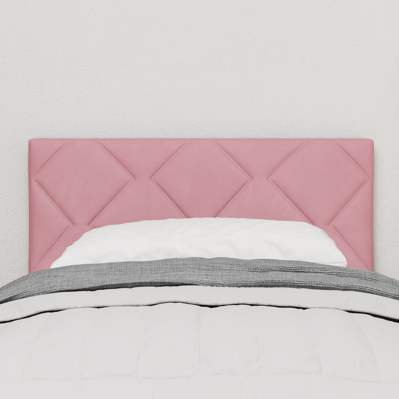 LED Kopfteil Diamantblöcke Design Rosa 80 cm Samt
