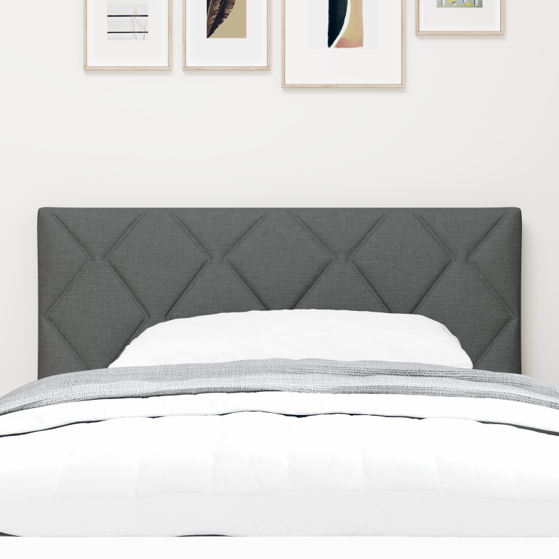 LED Kopfteil Diamantblock Design Dunkelgrau 90 cm Stoff