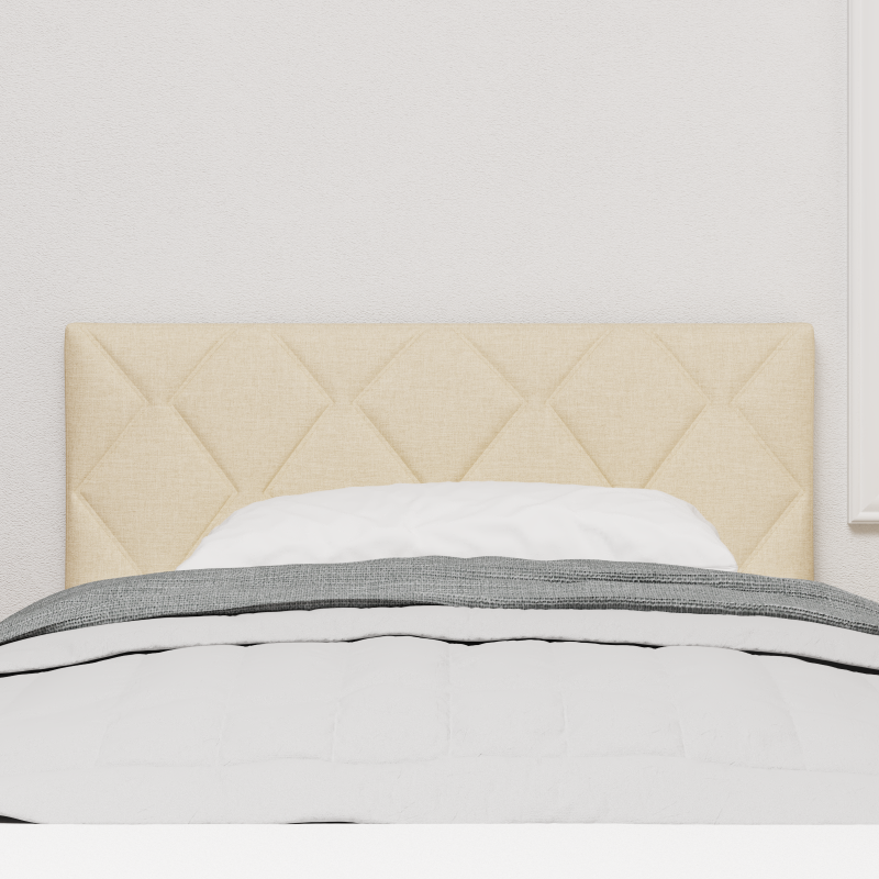 LED Kopfteil mit Diamantblöcken Design Creme 90 cm Stoff