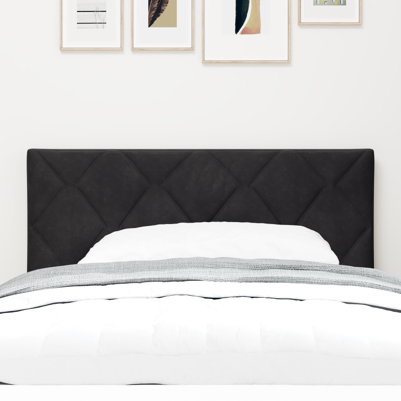 LED Kopfteil Diamantblock Design Schwarz 90 cm Samt